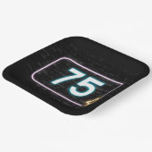 75誕生日ネオンサインオンブリック ペーパープレート (傾斜あり)