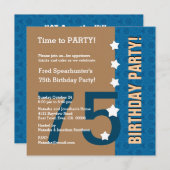 75誕生日ノおもしろいットオーバーザヒルZ75C 招待状 (正面/裏面)