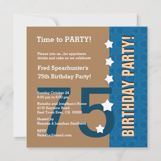 75誕生日ノおもしろいットオーバーザヒルZ75C 招待状 (正面)