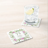 75誕生日ピンクアジサイ ペーパーコースター (インサイチュ)