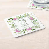 75誕生日ピンクアジサイ ペーパーコースター (アングル)