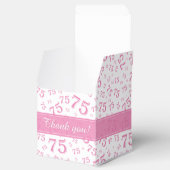 75誕生日ピンク/白の数字パターン フェイバーボックス (オープン)