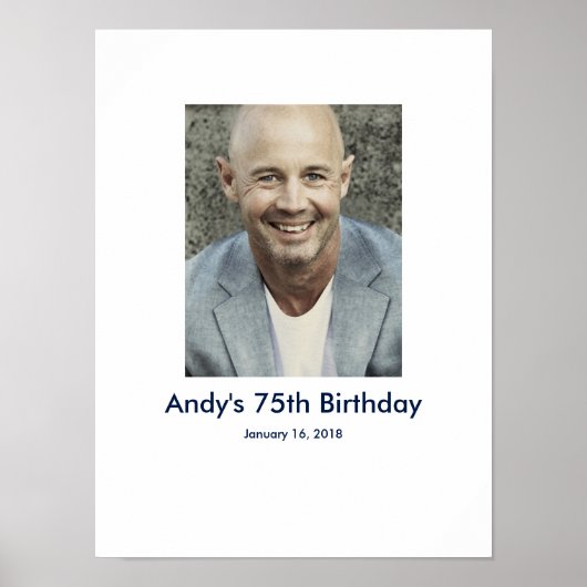 75誕生日フォトカスタムパーティーサインイン75 ポスター (正面)