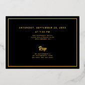 75誕生日フォトブラック金ゴールド 箔招待状 (裏面)