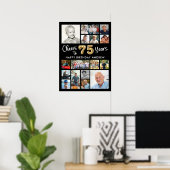 75誕生日ブラック金ゴールド16フォト応援から年 ポスター (ホームオフィス)