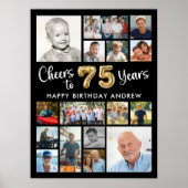 75誕生日ブラック金ゴールド16フォト応援から年 ポスター (正面)