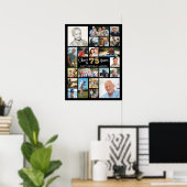 75誕生日ブラック金ゴールド21フォト応援から年 ポスター (ホームオフィス)