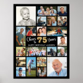 75誕生日ブラック金ゴールド21フォト応援から年 ポスター (正面)