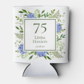 75誕生日ブルーアジサイ 缶クーラー (正面)