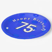 75誕生日ブルーピックボール ペーパープレート (アングル)
