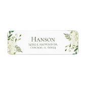 75誕生日ホワイトアジサイ差出人住所 ラベル (正面)