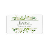 75誕生日ホワイトアジサイ差出人住所 ラベル (正面)