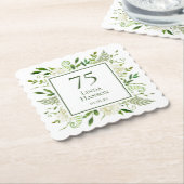 75誕生日ホワイトアジサイ ペーパーコースター (アングル)