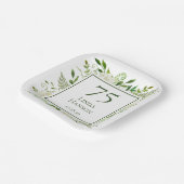 75誕生日ホワイトアジサイ ペーパープレート (傾斜あり)