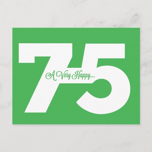 75誕生日マイルストーンポストカード(緑) ポストカード (正面)