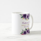 75誕生日マグ – フローラリースと金ゴールド番号 コーヒーマグカップ (正面右)