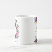 75誕生日マグ – フローラリースと金ゴールド番号 コーヒーマグカップ (中央)