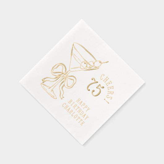 75誕生日マルティーニ75 パーソナライズされた 箔ナプキン (右)