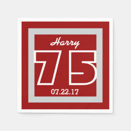 75誕生日モダン幾何正方形フレーム スタンダードカクテルナプキン