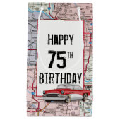 75誕生日レトロブイックオンマップ スモールペーパーバッグ (正面)