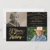 75誕生日レトロ75年 招待状 (正面)