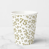 75誕生日乱数パターン金ゴールド/白75 紙コップ (左)