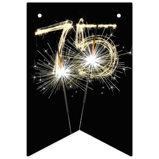 75誕生日又は記念日パーティー バンティングフラッグ (第2の旗)