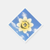 75誕生日夏の太陽の光と雲 スタンダードカクテルナプキン (角)