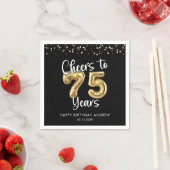 75誕生日応援～75年ブラック金ゴールド スタンダードカクテルナプキン (インサイチュ)