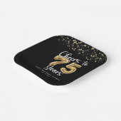 75誕生日応援~75年ブラック金ゴールド ペーパープレート (傾斜あり)