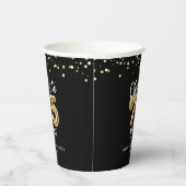 75誕生日応援～75年ブラック金ゴールド 紙コップ (右)