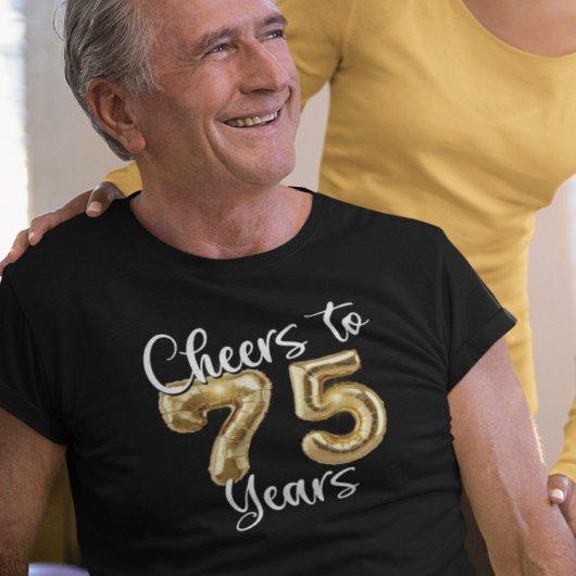 75誕生日応援~75年金ゴールドバルーン Tシャツ
