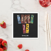 75誕生日旧ライセンスプレート収集 スタンダードカクテルナプキン (インサイチュ)