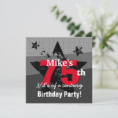 75誕生日木炭と赤グランジC75A1 招待状 (スタンド正面)