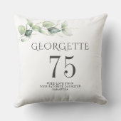 75誕生日植物性ユーカリおばあちゃん クッション (裏面)