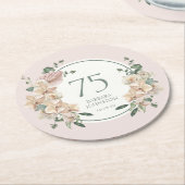 75誕生日熱帯フローラ ラウンドペーパーコースター (アングル)