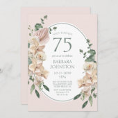 75誕生日熱帯フローラ 招待状 (正面/裏面)