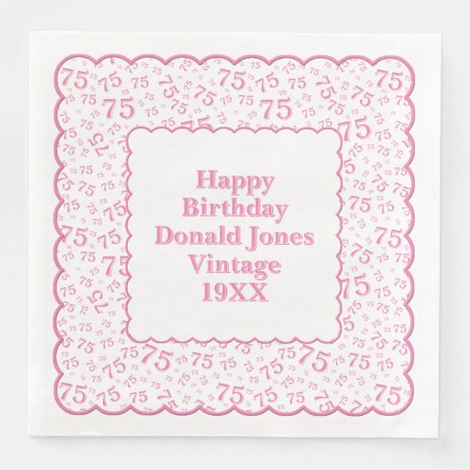 75誕生日番号模様ホタテのピンク/白 (正面)