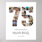 75誕生日番号75カスタムフォトコラージュ ポスター (正面)