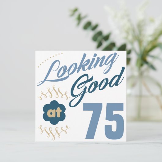 75誕生日良い カード (スタンド正面)