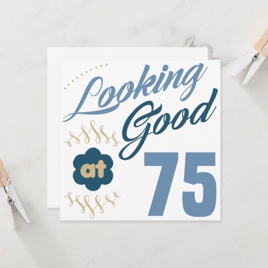 75誕生日良い カード (正面/裏面インサイチュ)
