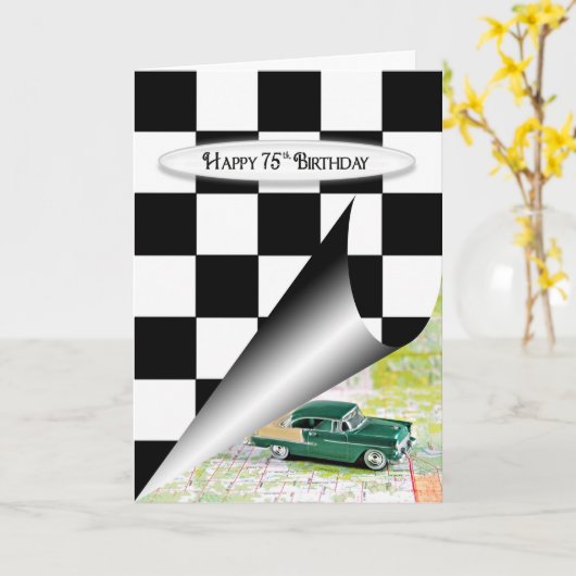 75誕生日車 カード (黄色い花)