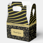 75誕生日金ゴールドと黒コラージパターン フェイバーボックス (オープン)