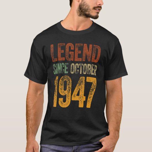 75誕生日10月生まれ75年伝説1年 Tシャツ (正面)