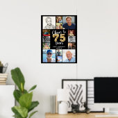 75誕生日14フォトコラージュ応援～75歳 ポスター (ホームオフィス)