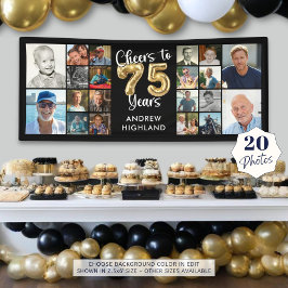 75誕生日20フォトコラージュ応援～75歳 横断幕