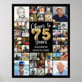 75誕生日39フォトコラージュ応援~75歳 ポスター (正面)