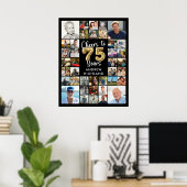 75誕生日39フォトコラージュ応援~75歳 ポスター (ホームオフィス)