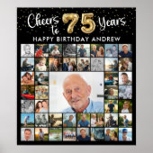 75誕生日45フォトコラージュ応援～75歳 ポスター (正面)