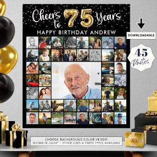 75誕生日45フォトコラージュ応援~75歳 ポスター